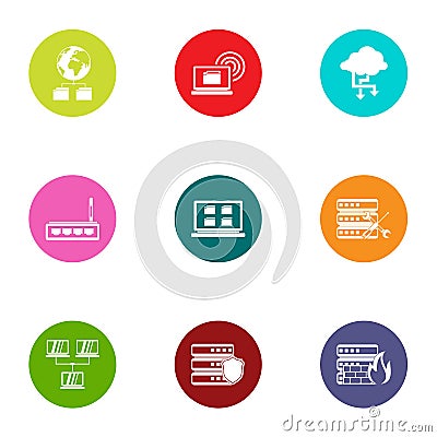 Interactive icons set, flat style Vector Illustration