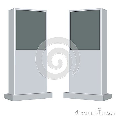 Interactive Information Kiosk Terminal Stand Screen Display Console Infokiosk Stock Photo