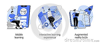Interactive learning abstract concept vector illustrations. Vector Illustration