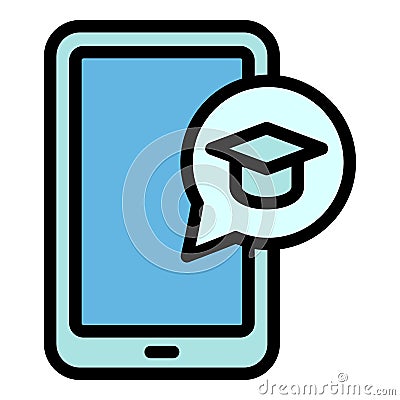 Interactive learning tablet icon, outline style Vector Illustration