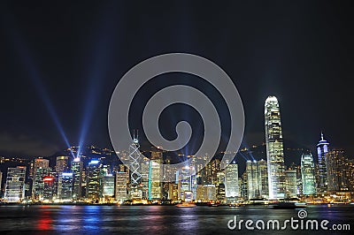 Interactive lights show in Hong Kong Stock Photo
