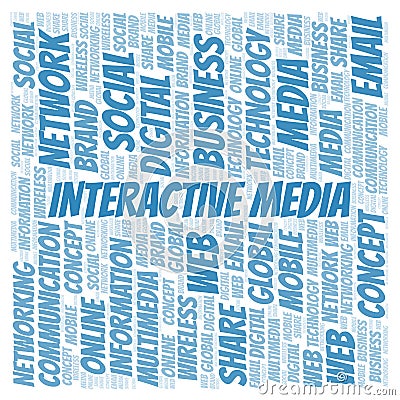 Interactive Media word cloud Stock Photo