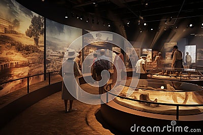 Interactive museum exhibits highlighting the Stock Photo