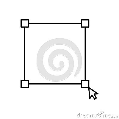 Interactive screen mouse selection interface line icon. Isolated vector lined illustration for web or app design. Vector Illustration