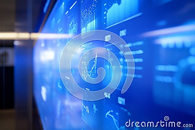 Interactive water usage statistics display in modern, blue-themed interface. Generative AI Stock Photo