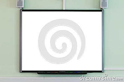 Interactive whiteboard Stock Photo