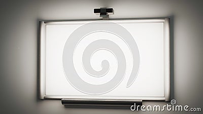 interactive whiteboard with a multimedia projector 3d illustration Cartoon Illustration