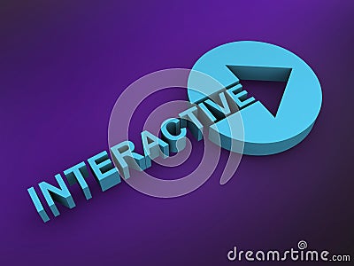 interactive word on purple Stock Photo