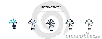 Interactivity icon in different style vector illustration. two colored and black interactivity vector icons designed in filled, Vector Illustration