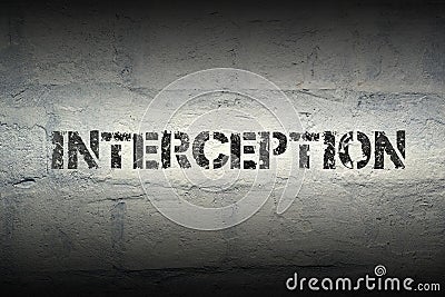 Interception word gr Stock Photo