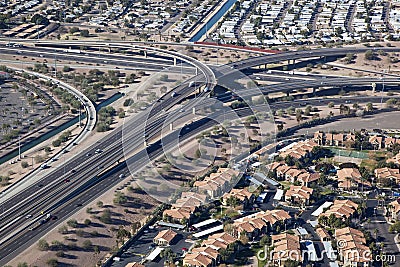 Interchange of Interstate 10 and U.S. Route 60 Stock Photo