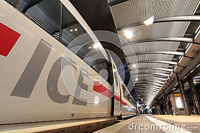 Intercity Express train in Frankfurt Stock Photo