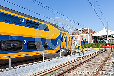 Dutch intercity train at railway station of Enkhuizen Stock Photo