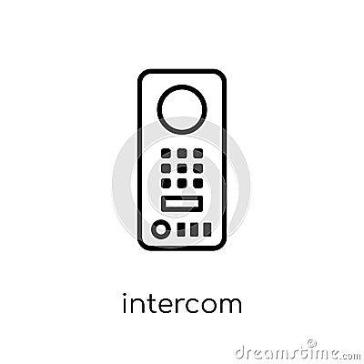 Intercom icon. Trendy modern flat linear vector Intercom icon on Vector Illustration