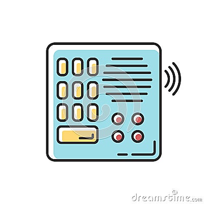 Intercom RGB color icon. Talkback. Door phone. Voice communication electronic device. Safety system. Security equipment Vector Illustration