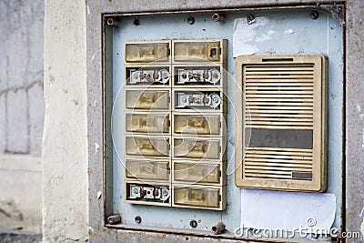 Intercom, secure entrance to the house Stock Photo