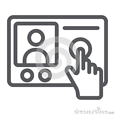 Intercom telephone line icon, communication and electronic, phone sign, vector graphics, a linear pattern on a white Vector Illustration