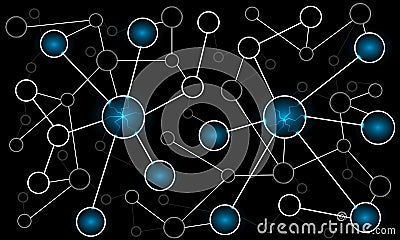 Interconnected Abstract Circles Network Vector Illustration