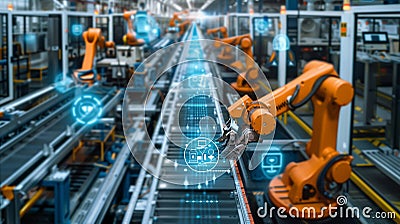 Interconnected ecosystem enables agile decision-making and continuous refinement, bolstering productivity and competitiveness Stock Photo