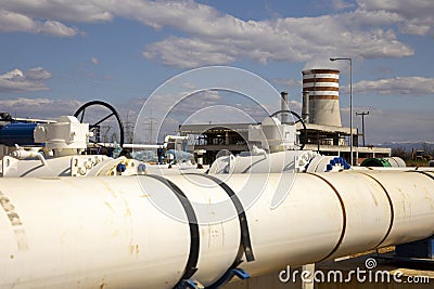 Interconnected natural gas pipeline network Stock Photo