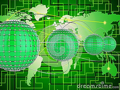 Interconnected Network Represents Networks Globe And World Stock Photo