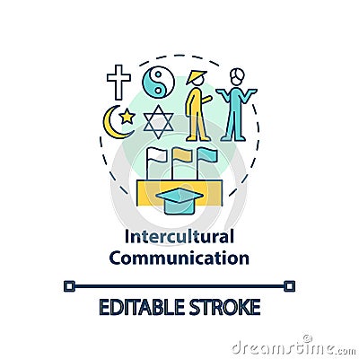 Intercultural communication concept icon Vector Illustration