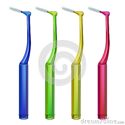 interdental brush realistic vector Vector Illustration