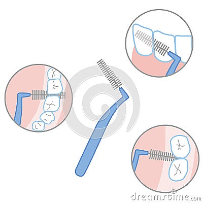 Interdental brush Vector Illustration