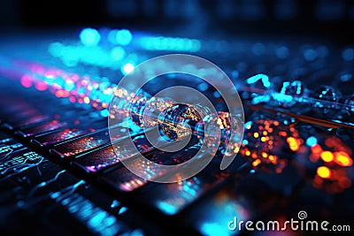 Science Background with DNA sequences and statistics that visually integrate biology, computer science, and math AI Generated Stock Photo
