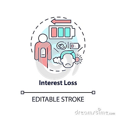 Interest loss concept icon Vector Illustration