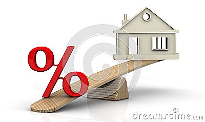 Interest on the mortgage. Concept Stock Photo