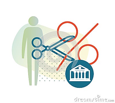 Interest Rate Cut to Revive Economy due to Coronavirus Pandemic - Icon Vector Illustration