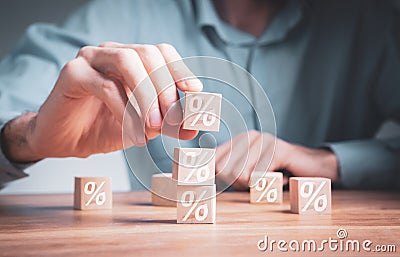 Interest rate, productivity increase, sales increase, business growth, percentage growth Stock Photo