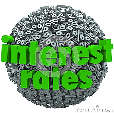 Interest Rates Percent Sign Symbol Sphere Mortgage Loan Stock Photo