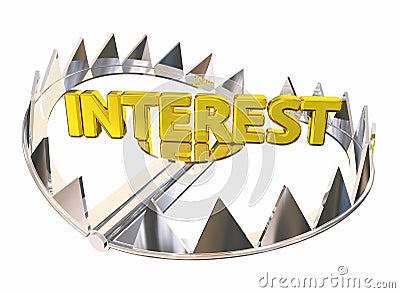 Interest Steel Bear Trap Caught Paying High Fees 3d Illustration Stock Photo