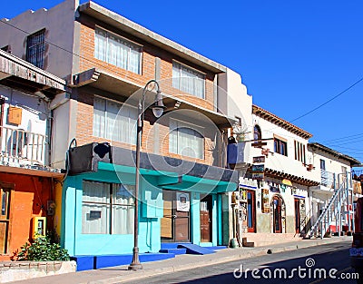 Interesting architecture of buildings in Puerto Penasco, Mexico Editorial Stock Photo