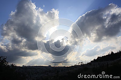 Interesting cloud formation that looks like an angel Stock Photo