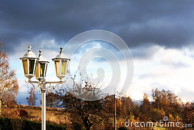 Mystery lamp and dark sky Stock Photo