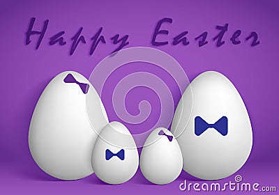 White eggs on a purple background. Vector Illustration