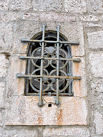 Interesting detail of the exterior of the Church in Bay of Kotor, Montenegro Stock Photo