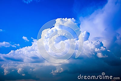 Interesting formation of the cloud in the blue sky Stock Photo