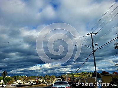 Interesting formation of cloud during early fall in USA Editorial Stock Photo