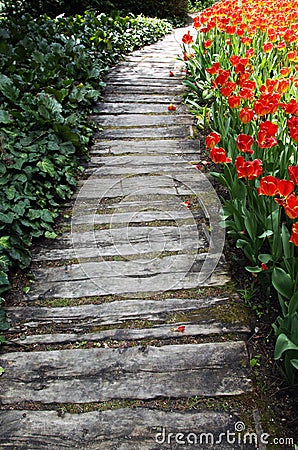 Interesting garden pathway Stock Photo