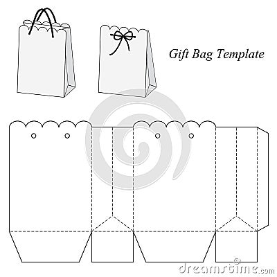 Interesting gift bag template Vector Illustration