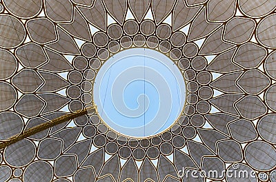 Interesting the 150 meter diameter dome structure of Al Wasl Plaza Editorial Stock Photo