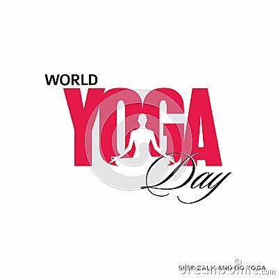 Beautiful calligraphy of world yoga day | International Yoga day Template | Illustration Vector Illustration