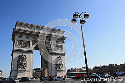 An interesting view of Arch of Triumph, Paris Editorial Stock Photo