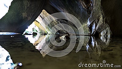 Triangle reflection cave Stock Photo