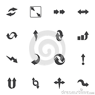 Interface arrows vector icons set Vector Illustration