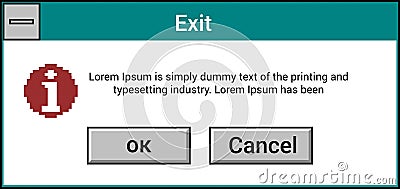 Interface of error message on old windows pcs Vector Illustration